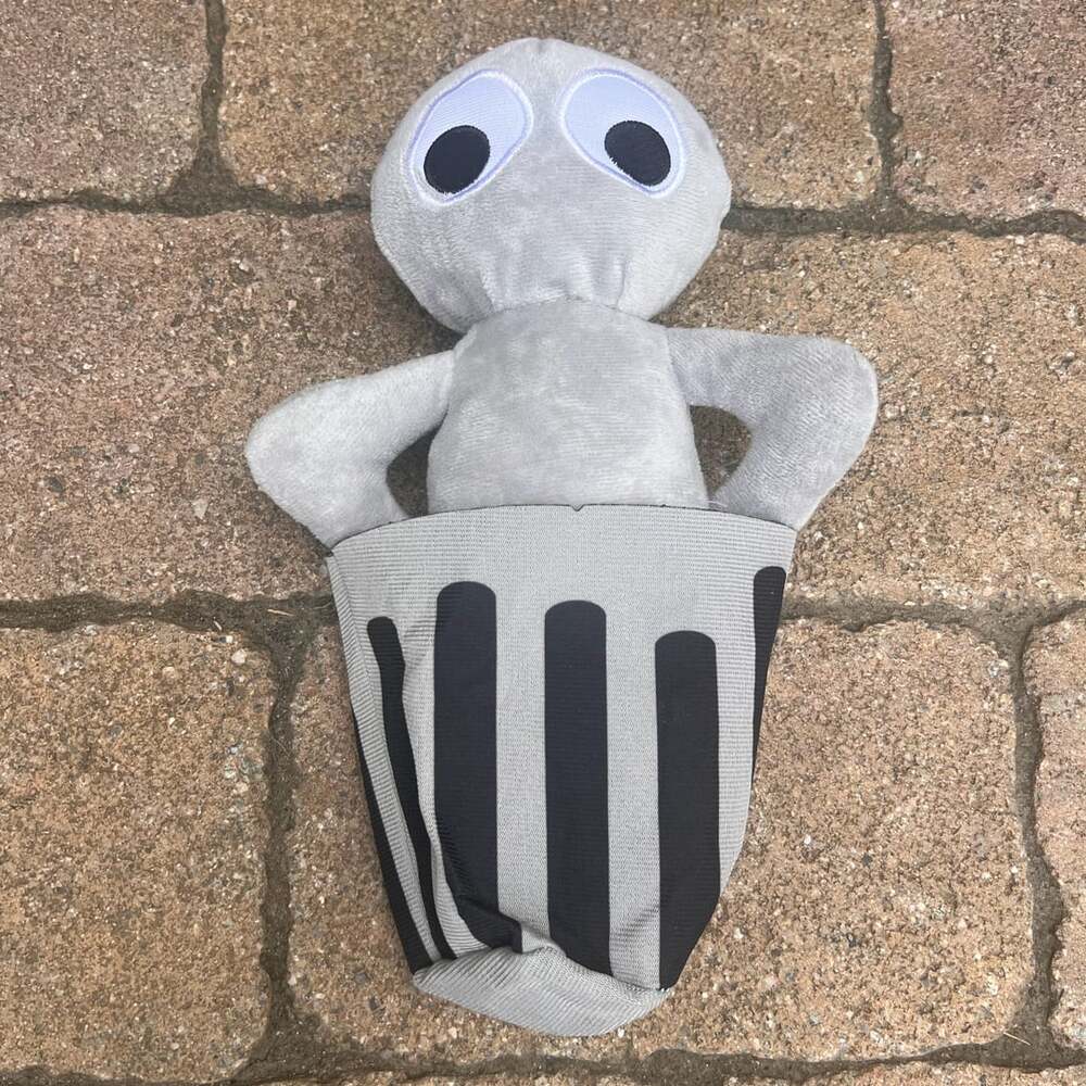 Rainbow Friends Grey Trash Can Plush Toy 12 Inch Stuffed Doll